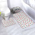 thumbnail image 1 of Yiaed Hand Drawn Strawberry Print Bathroom Mat Set 2 Pieces Mat Anti-Skid Pad Ultra Soft and Absorbent Bathroom Bath Mat Contour Bath Rugs for Toilet Base, 1 of 6