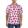 thumbnail image 1 of Yiaed Hand Drawn Strawberry Print Hawaiian Shirt for Men Short Sleeve Button Down Shirts Beach Shirts for Men-3X-Large, 1 of 5