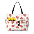thumbnail image 1 of Yiaed Hand Drawn Strawberry Print Large Capacity Beach Travel Bag - Waterproof Zipper Vacation Tote for Sandproof Storage, and Camping, 1 of 1