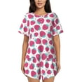 thumbnail image 1 of Yiaed Hand Drawn Strawberry Print Short Sleeve Pajama Sets for Women Casual Crew Neck 2 Piece Lounge Sets Women's Short-Sleeved Pajama-3X-Large, 1 of 5