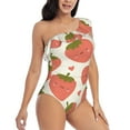 thumbnail image 1 of Yiaed Hand Drawn Strawberry Print Women One Piece Swimsuits Tummy Control One Shoulder Bathing Suits Pattern Ruffle Swimwear-Small, 1 of 8
