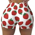 thumbnail image 1 of Yiaed Hand Drawn Strawberry Print Women's Athletic Shorts Running Shorts Sporty Short High Waisted Elastic Workout Shorts for Yoga Gym Running & Sports -Small, 1 of 8