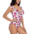 thumbnail image 1 of Yiaed Hand Drawn Strawberry Print Women's Ruffled One Piece Swimsuit V Neck Swimwear Slimming Monokini for Woman-Small, 1 of 8