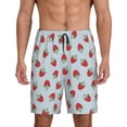 thumbnail image 1 of Yiaed Hand Drawn Strawberry for Men's Soft Sleep Pajama Short Lounging Pajama Shorts-3X-Large, 1 of 8