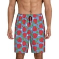 thumbnail image 1 of Yiaed Hand Drawn Strawberry for Men's Soft Sleep Pajama Short Lounging Pajama Shorts-Large, 1 of 8
