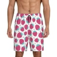 thumbnail image 1 of Yiaed Hand Drawn Strawberry for Men's Soft Sleep Pajama Short Lounging Pajama Shorts-Small, 1 of 8
