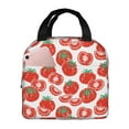 thumbnail image 1 of Yiaed Hand Drawn Tomatoes Print Insulated Lunch Bag Reusable Cute Tote Lunch Box, Leakproof Cooler Lunch Bags for Work Office Travel School Picnic, 1 of 5