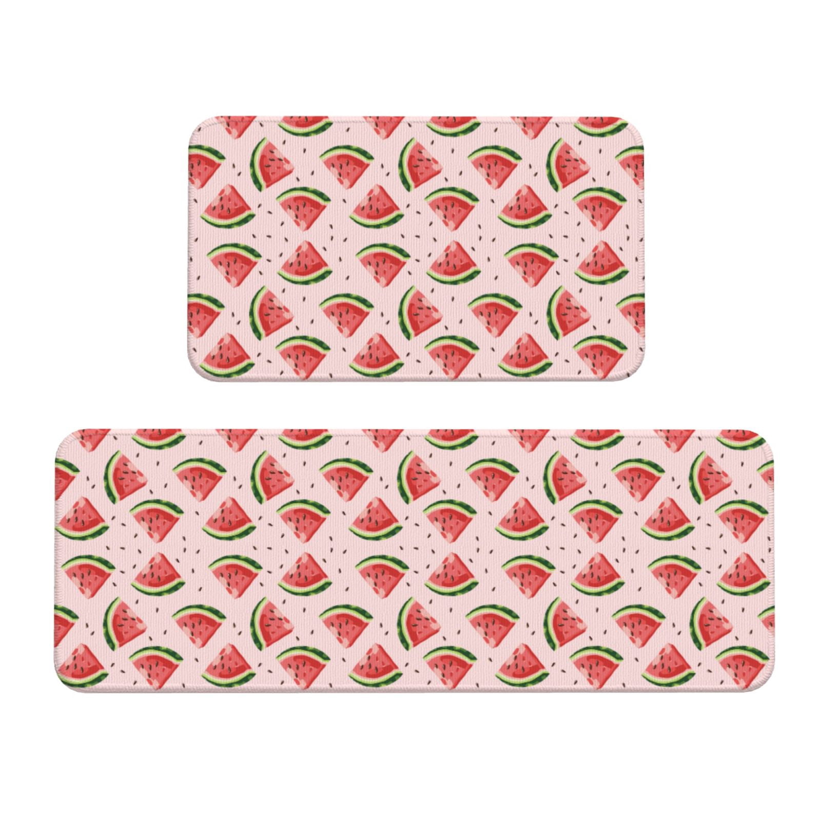 Yiaed Hand Drawn Watermelon Kitchen Rugs Sets of 2 Kitchen Mats ...