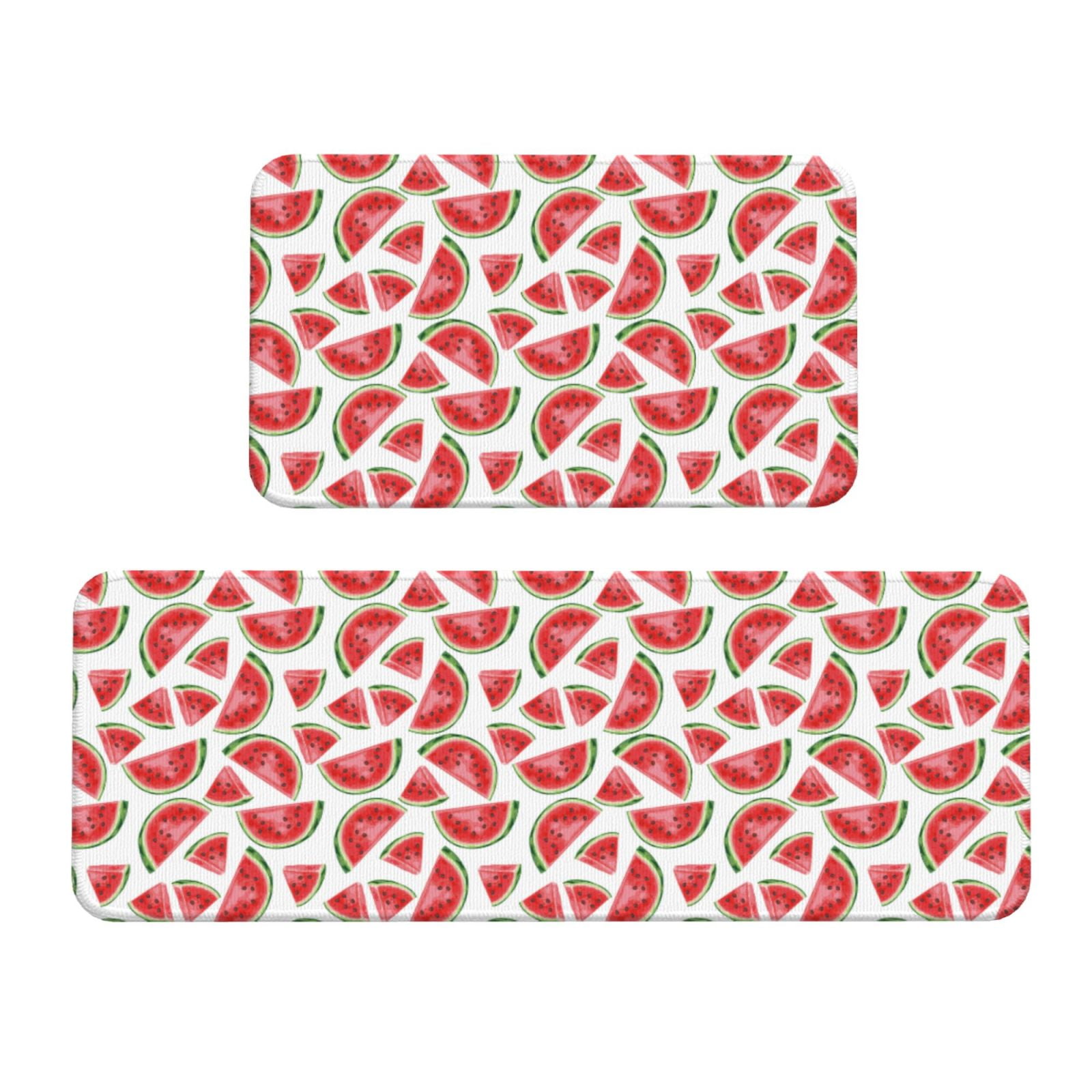 Yiaed Hand Drawn Watermelon Kitchen Rugs Sets of 2 Kitchen Mats ...