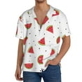 thumbnail image 1 of Yiaed Hand Drawn Watermelon Print Mens Casual Wrinkle Free Shirts Short Sleeve Button Down Summer Stretch Dress Shirt-X-Large, 1 of 5