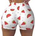 thumbnail image 1 of Yiaed Hand Drawn Watermelon Print Women's Athletic Shorts Running Shorts Sporty Short High Waisted Elastic Workout Shorts for Yoga Gym Running & Sports -Small, 1 of 8