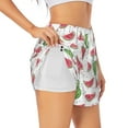 thumbnail image 1 of Yiaed Hand Drawn Watermelon Print Women's Running Shorts with Liner 3 Zipper Pockets Elastic Workout Athletic Gym Yoga Shorts-Large, 1 of 7