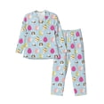 thumbnail image 1 of Yiaed Happy Easter Print Men’s Pajamas Set - Long Sleeve Button Down Sleep Shirt and Pajama Bottoms Sleepwear Set Mens Pjs Sets Men's Pajama Bottoms-X-Large, 1 of 7