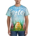 thumbnail image 1 of Yiaed Happy Easter Print Mens Short Sleeve Tight Fit T-Shirt, Crewneck Casual Tee-XX-Large, 1 of 5