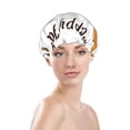 thumbnail image 1 of Yiaed Happy Fall Print Reusable Shower Cap & Bath Cap & Lined, Oversized Waterproof Shower Caps Designed for all Hair Lengths, 1 of 7