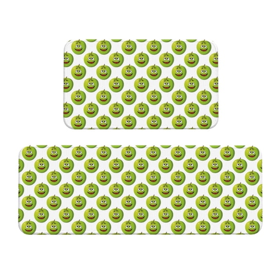 Yiaed Happy Fruit Kitchen Rugs Sets of 2 Kitchen Mats Cushioned Anti Fatigue Kitchen Rug Tapetes Para Cocina for Sink,Laundry Room