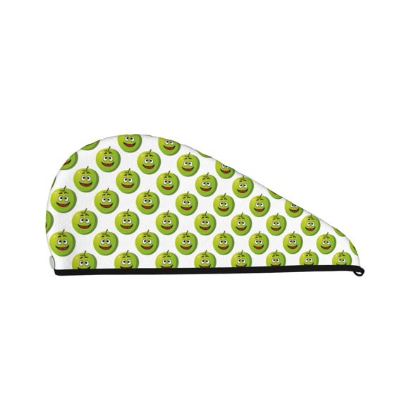 Yiaed Happy Fruit Print Hair Cap with Button,Coral Fleece Hair Towel Wrap for Women Wet Hair,Quick Dry Turban for Wet Hair Long Thick Hair