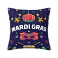 thumbnail image 1 of Yiaed Happy Mardi Gras Print Pillow Covers Super Soft Decorative Square Throw Pillow Covers Case Cushion Covers for Sofa Couch Bedroom Car Decor（No pillow core）-18"x18", 1 of 7