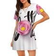 thumbnail image 1 of Yiaed Happy Mother's Day (3) Print Women's Loose-Fit Short Sleeve Nightgown, Soft and Comfortable Sleep Dress for Relaxation and Sleepwear, 1 of 6
