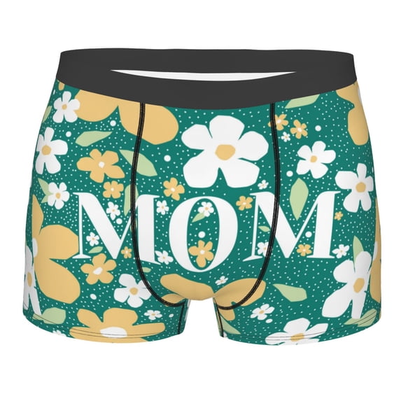 Yiaed Happy Mother's Day1 Print Men's Soft Cotton Boxer Shorts Breathable Boxers Underwear Moisture-Wicking Underwear Stretch Boxer Briefs for Man-Medium