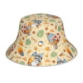 thumbnail image 1 of Yiaed Happy Summer With Gnome Print Reflective Stripe Bucket Hat Unisex Funny Outdoor Fisherman Cap Beach Sun Hat, 1 of 5