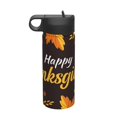 thumbnail image 1 of Yiaed Happy Thanksgiving 1 Print Water Bottle with Straw Lid, Stainless Steel Double Wall Insulated Water Bottle | Leak-Proof and Spill-Proof Water Bottle, 1 of 8