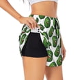 thumbnail image 1 of Yiaed Happy Watermelon Print Women's Running Shorts with Liner 3 Zipper Pockets Elastic Workout Athletic Gym Yoga Shorts-XX-Large, 1 of 7