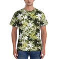 thumbnail image 1 of Yiaed Hawaii Palms Print Mens Short Sleeve Tight Fit T-Shirt, Crewneck Casual Tee-X-Large, 1 of 1