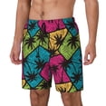 thumbnail image 1 of Yiaed Hawaii Palms Print Mens Swim Trunks Bathing Suit Compression Liner Beach Swim Shorts Swimwear Quick Dry Zipper Pocket No-Chafing Board Short-X-Large, 1 of 6