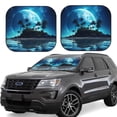 thumbnail image 1 of Yiaed Hawaiian Beach Pirate Moon Print Car Front Windshield Sun Shade,Foldable Anti-UV Car Sunshade for Front Window for Most Vehicles-Small, 1 of 5