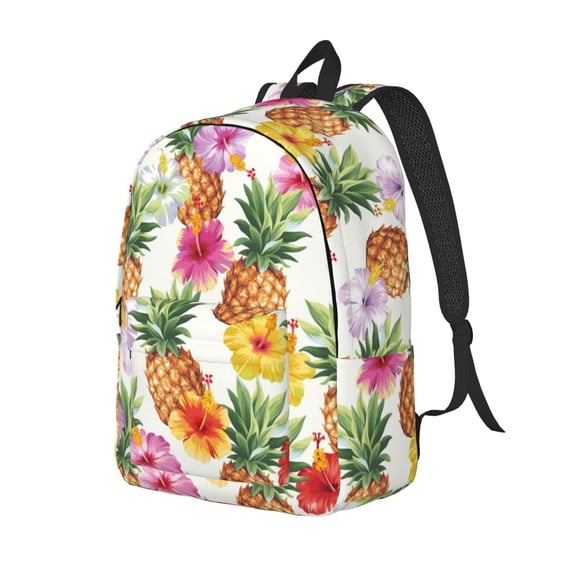 Yiaed Hawaiian Pineappl Print Print Laptop Backpack Travel Canvas Backpack Vintage Aesthetic Backpack for School Knapsack Backpack Backpack for School-Small