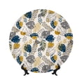 thumbnail image 1 of Yiaed Hawaiian Style Print Bone China Decorative Plate Ceramic Dinner Plates Art Crafts with Display Stand-6in, 1 of 6