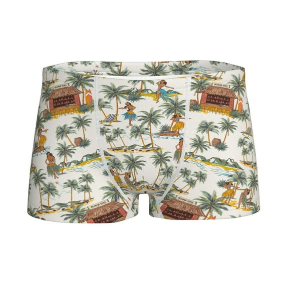 Yiaed Hawaiian Style Print Boys' Boxer Briefs Cotton Casual Stretch Comfort Boys Boxers - Kids Boxer Briefs Underwear for Boys (6-18)-X-Small