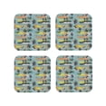 thumbnail image 1 of Yiaed Hawaiian Style Print Leather Coasters for Drinks - Cup Coasters Coffee Table Kitchen Table Bar, Home & Office Gifts Handmade Drink Coasters-Square, 1 of 6