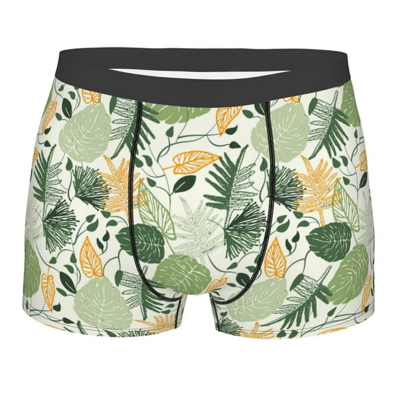 Yiaed Hawaiian Style Print Men's Soft Cotton Boxer Shorts Breathable Boxers Underwear Moisture-Wicking Underwear Stretch Boxer Briefs for Man-XX-Large