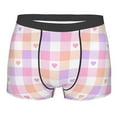 thumbnail image 1 of Yiaed Heart Buffalo Plaid Print Men's Soft Cotton Boxer Shorts Breathable Boxers Underwear Moisture-Wicking Underwear Stretch Boxer Briefs for Man-XX-Large, 1 of 5