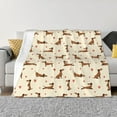thumbnail image 1 of Yiaed Heart Dachshund Print Blanket Throw Blanket Soft Cozy Flannel Blanket for Home Bed Sofa Couch Chair-80"x60", 1 of 6