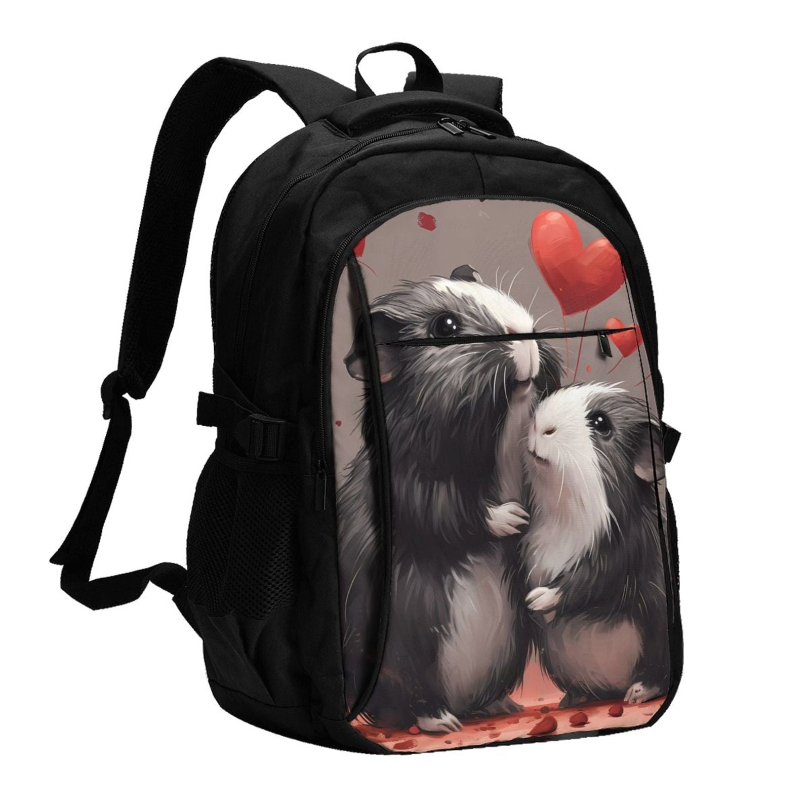 Yiaed Heart Guinea Pig Couple Print Laptop Backpack,Business Travel ...