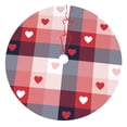 thumbnail image 1 of Yiaed Heart Plaid Print Christmas Tree Skirt , Tree SkirtsTree Mat for Christmas Winter Holiday Indoor Decorations-36", 1 of 7
