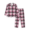 thumbnail image 1 of Yiaed Heart Plaid Print Men’s Pajamas Set - Long Sleeve Button Down Sleep Shirt and Pajama Bottoms Sleepwear Set Mens Pjs Sets Men's Pajama Bottoms-Medium, 1 of 7