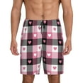 thumbnail image 1 of Yiaed Heart Plaid for Men's Soft Sleep Pajama Short Lounging Pajama Shorts-X-Large, 1 of 8