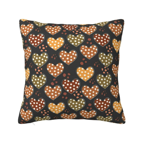 Yiaed Heart Print Pillow Covers Super Soft Decorative Square Throw Pillow Covers Case Cushion Covers for Sofa Couch Bedroom Car Decor(No pillow core)-18"x18"