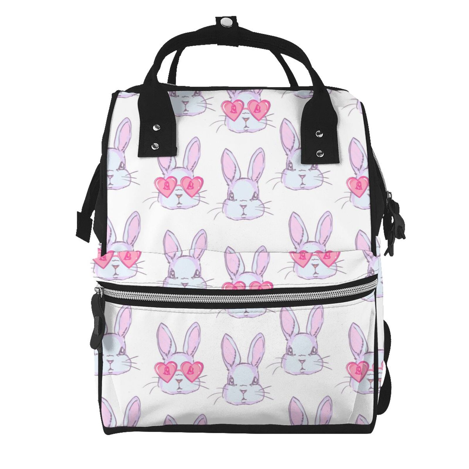 Napy Rabbit Yiaed Heart Rabbit Print Multi-Function Travel Backpack Nappy Bags ...