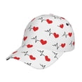 thumbnail image 1 of Yiaed Heartbeat Symbol Print Cap Adjustable Size for Running Workouts and Outdoor Activities All Seasons, 1 of 5