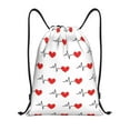 thumbnail image 1 of Yiaed Heartbeat Symbol Print Drawstring Bags Drawstring Backpack Bulk String Back Pack Gym Sport Bag-Medium, 1 of 5