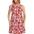 thumbnail image 1 of Yiaed Hearts Print Women's Sleeveless Dress, Loose Fit Summer Dress, Casual Sleeveless Dress for Women, 1 of 7