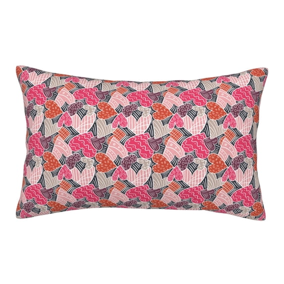 Yiaed Hearts for Valentines day Print Brushed Microfiber Envelope Pillowcases, Standard,Envelope Closure Pillow Cases(No pillow core)-16"x24"