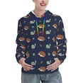 thumbnail image 1 of Yiaed Hedgehog And Snail Print Womens Casual Hoodies Crew Neck Long Sleeve Sweatshirts With Pocket Pullover Tops Women's Hooded Sweatshirt-X-Large, 1 of 5