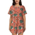thumbnail image 1 of Yiaed Hedgehog Mushroom Print Short Sleeve Pajama Sets for Women Casual Crew Neck 2 Piece Lounge Sets Women's Short-Sleeved Pajama-Large, 1 of 5