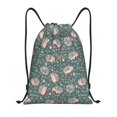 thumbnail image 1 of Yiaed Hedgehogs and Flowers Print Drawstring Bags Drawstring Backpack Bulk String Back Pack Gym Sport Bag-Medium, 1 of 5